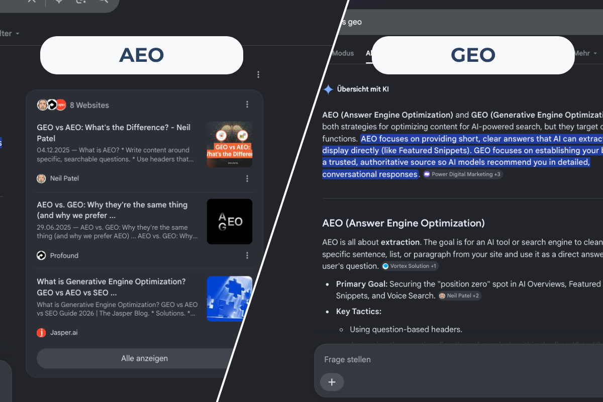 Was unterscheidet AEO und GEO Webbline Webdesign