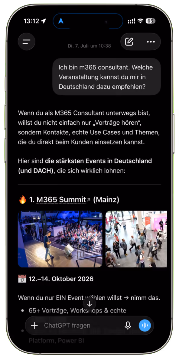 Ein Chart nach der B2B GEO Anpassung