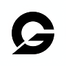 Abstract black circular logo with a stylized letter 'G' and an integrated arrow shape.