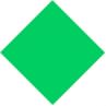 Green diamond shape centered on a white background.