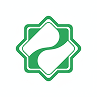Stylized green logo with two wavy white shapes inside a star-like outline.