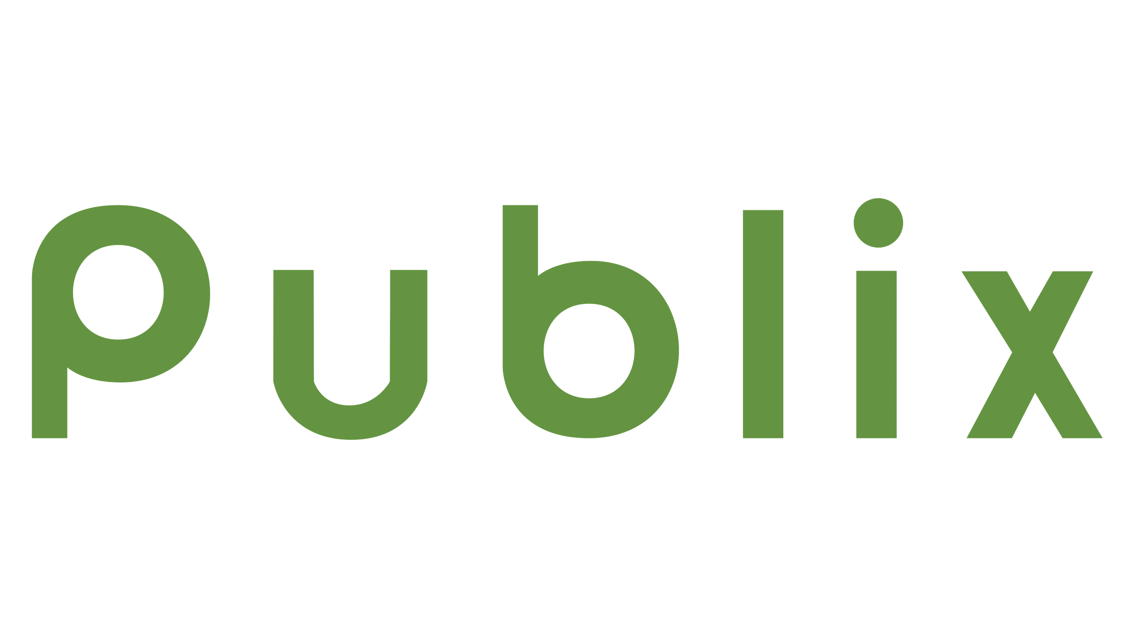 Green lowercase letters spelling Publix on a transparent background.