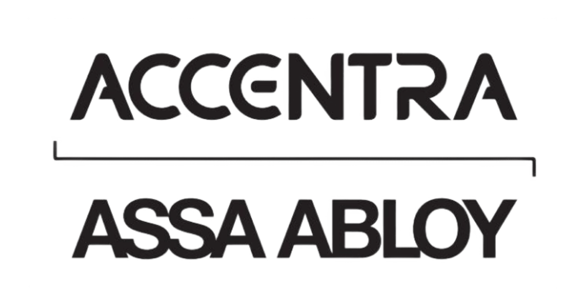 Company logo of ACCENTRA above a line and ASSA ABLOY below it.