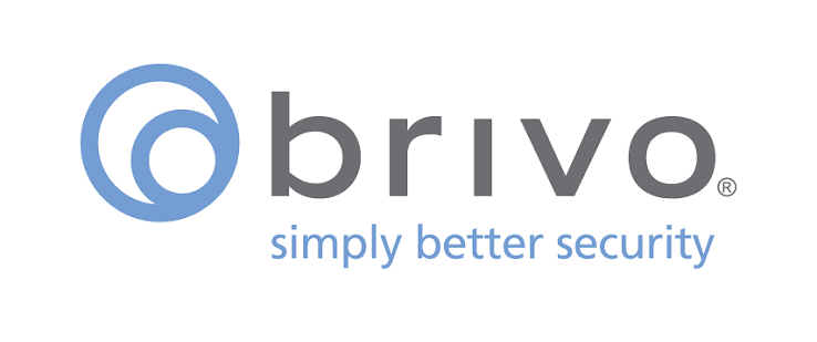 Brivo company logo with blue circular symbol and slogan simply better security.
