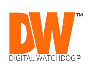 Orange DW letters above black text DIGITAL WATCHDOG registered trademark.