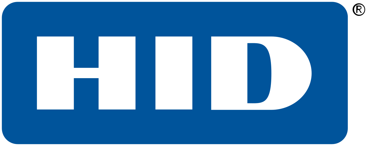 HID brand logo with black letters on a blue rounded rectangle background.