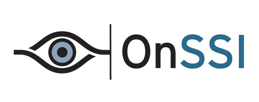 Logo showing a stylized eye to the left of the text 'onSSI' in black and blue.