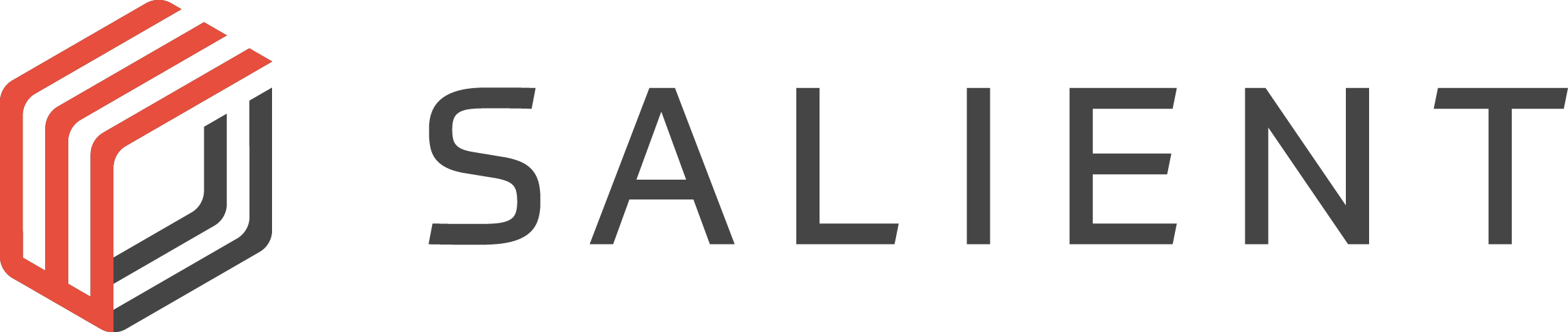 SALIENT company wordmark with a red and gray geometric cube logo on the left.