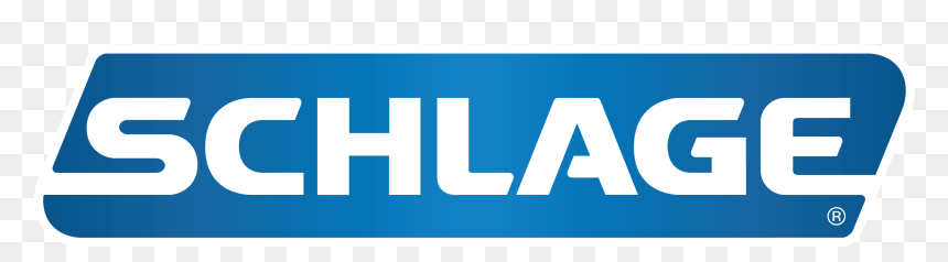 Schlage brand logo with white text on a blue rounded rectangle background.