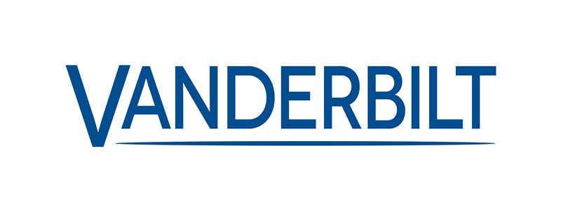 Vanderbilt wordmark logo with blue text and a curved underline.