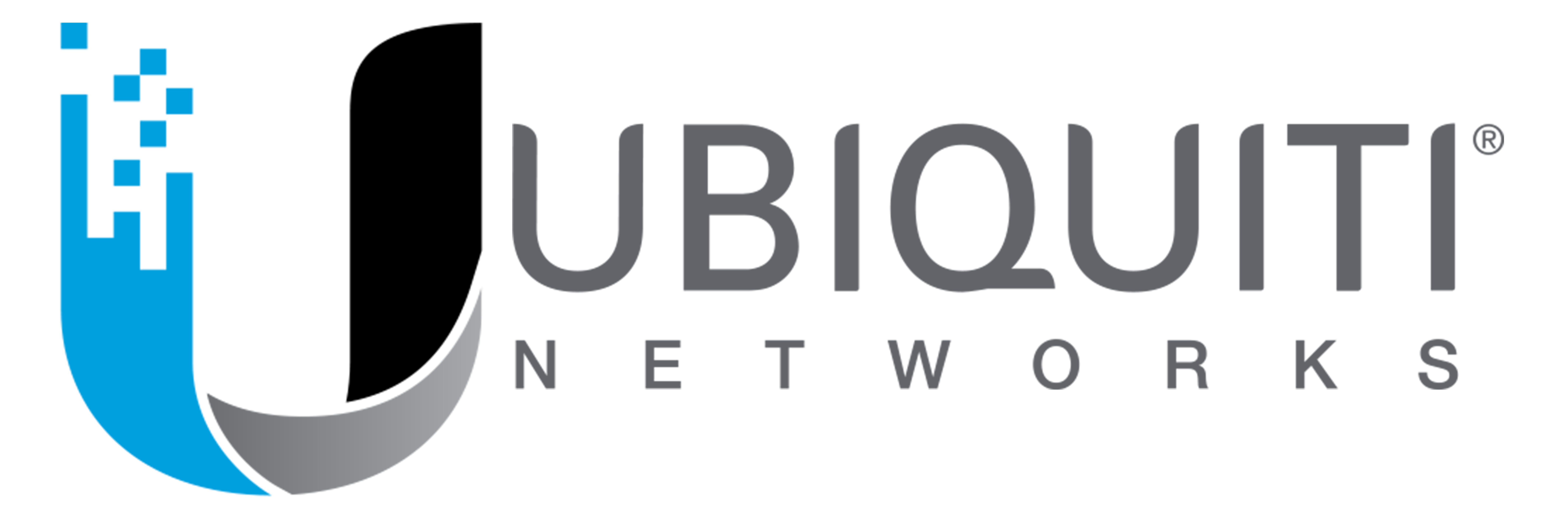 Ubiquiti Networks logo with stylized blue U symbol and gray text.