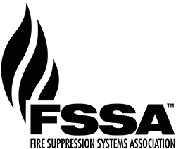 Logo of FSSA with a stylized flame and text Fire Suppression Systems Association.