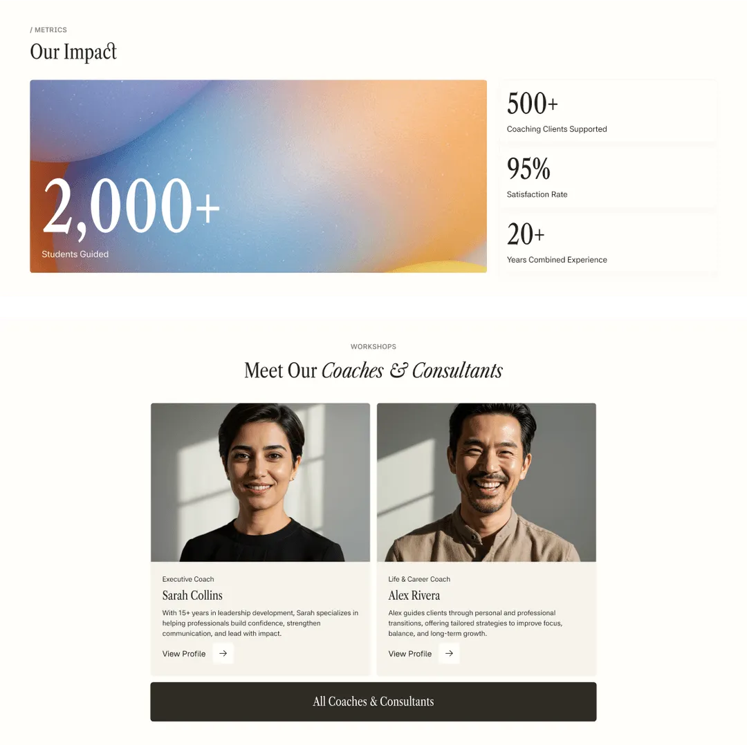 Schools Coaching Webflow template 