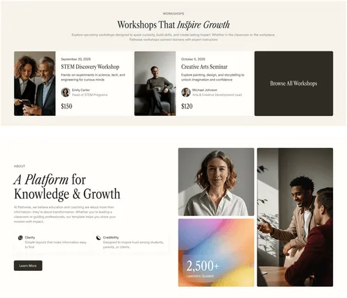 Schools Coaching Webflow template 