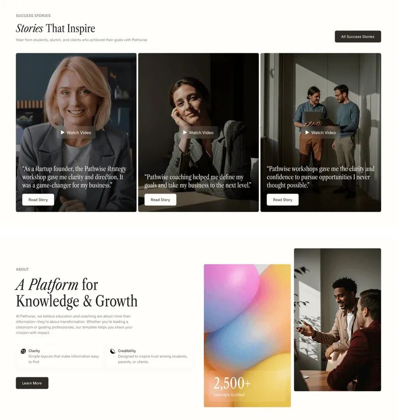 Schools Coaching Webflow template 