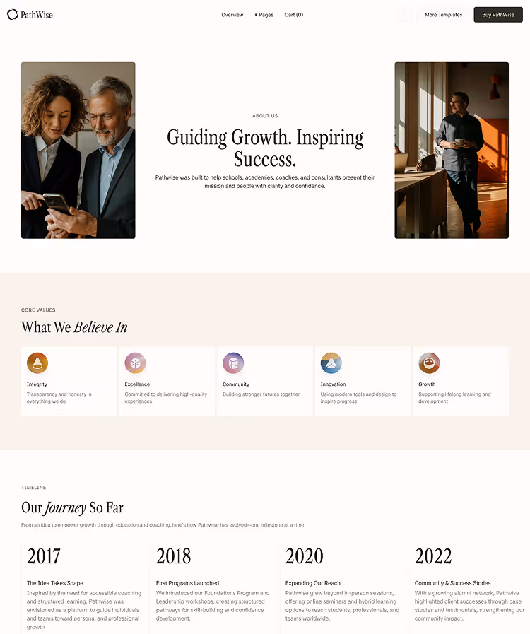 Schools Coaching Webflow template 