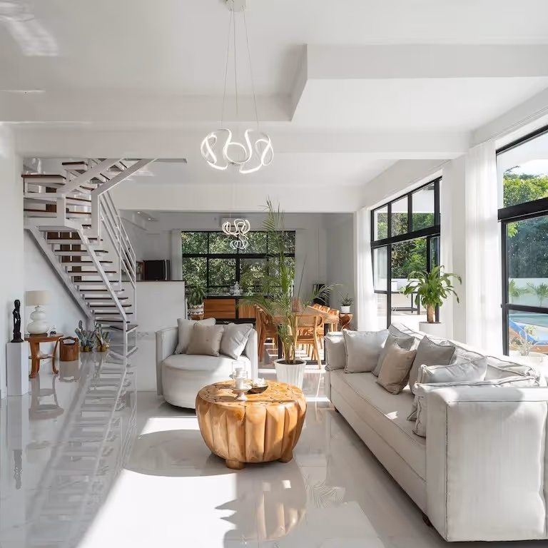 large dinning area within villa