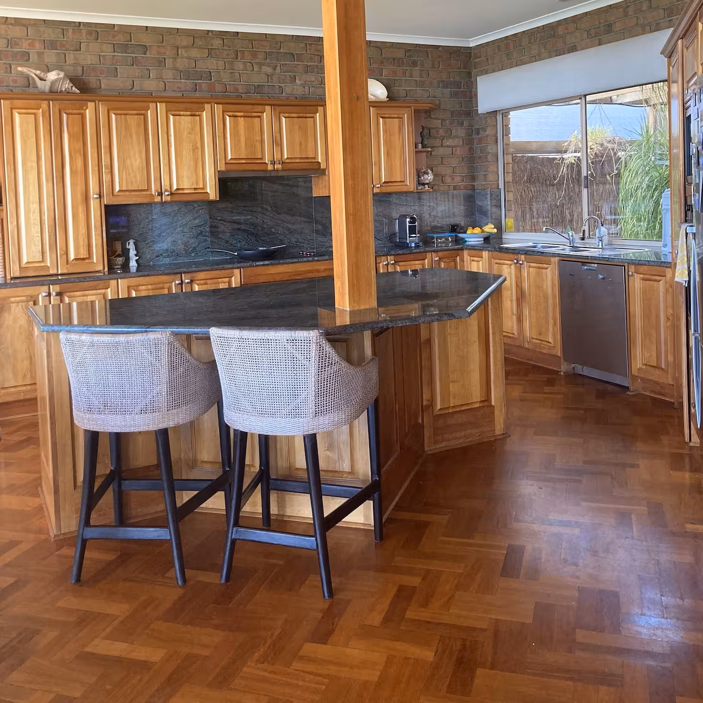 kitchen area with table and chairs
