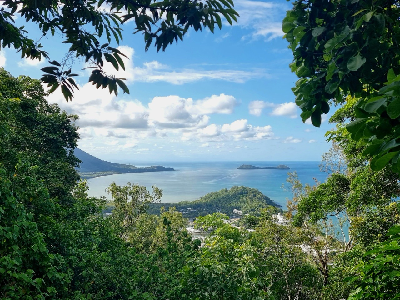 Cairns ocean and hillside view