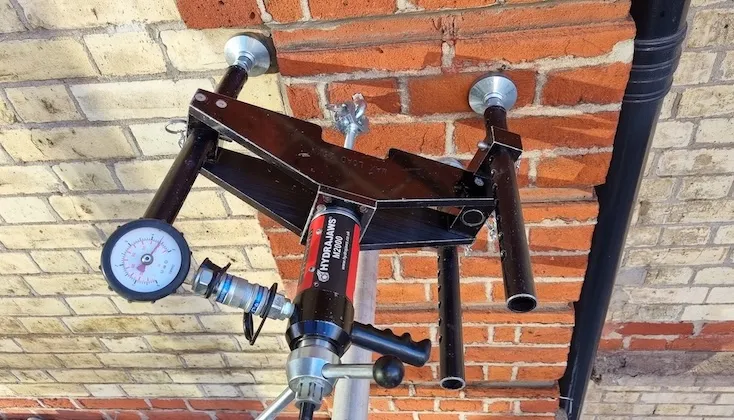 Structural eyebolt fixings pull tested.