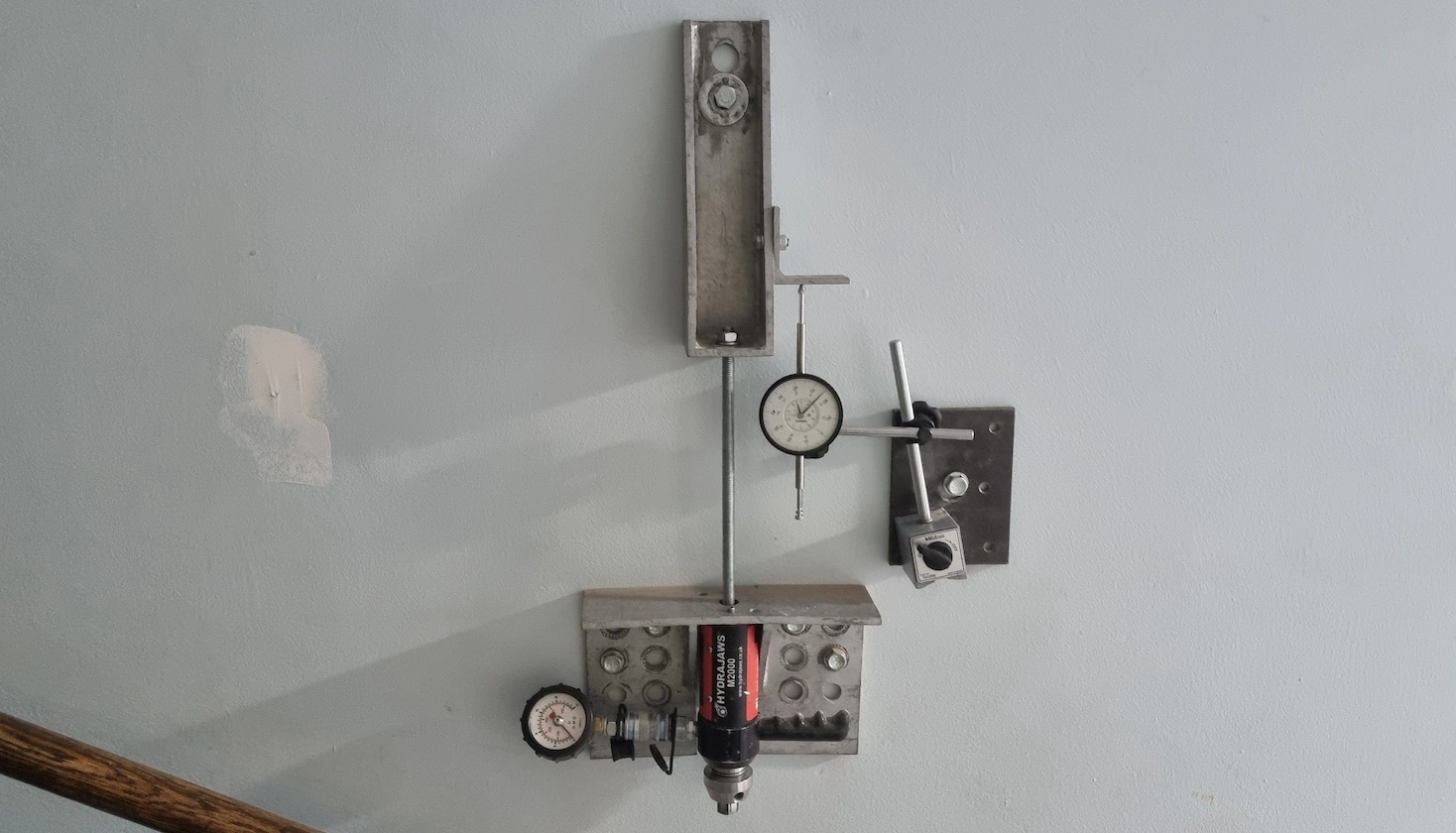 Preliminary shear load tested of a masonry fixing.