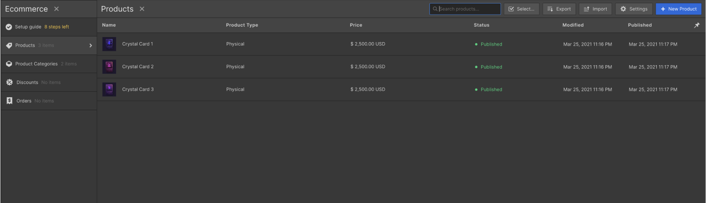 eCommerce Collection - NFT Webflow Template