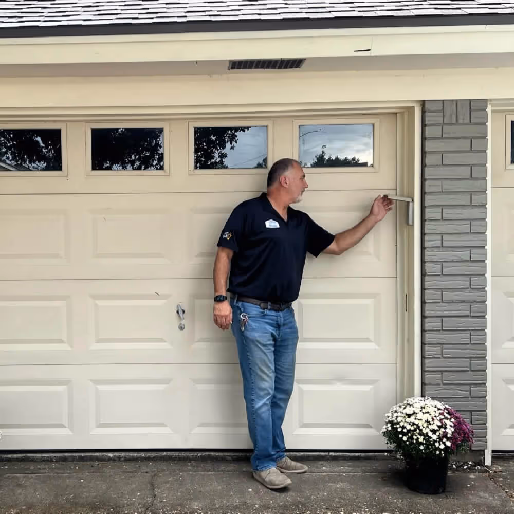 Jeff repairing garage door
