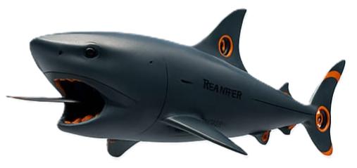 Shark-shaped Reaper marine vehicle concept rendering with a forward probe.