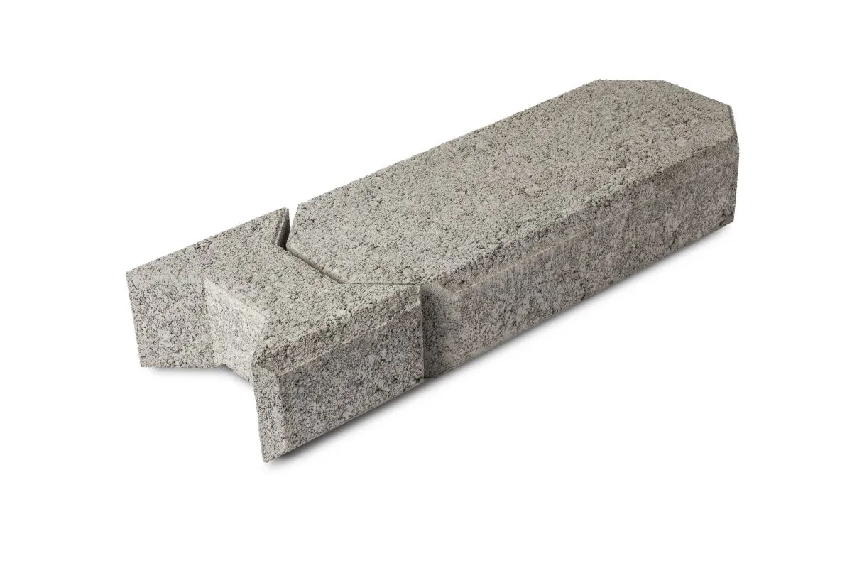 HB-Betonin betonisen muurikiven kansikivi Vallikivikansipari Harmaa sileällä pinnalla 600 x 215 x 100 mm