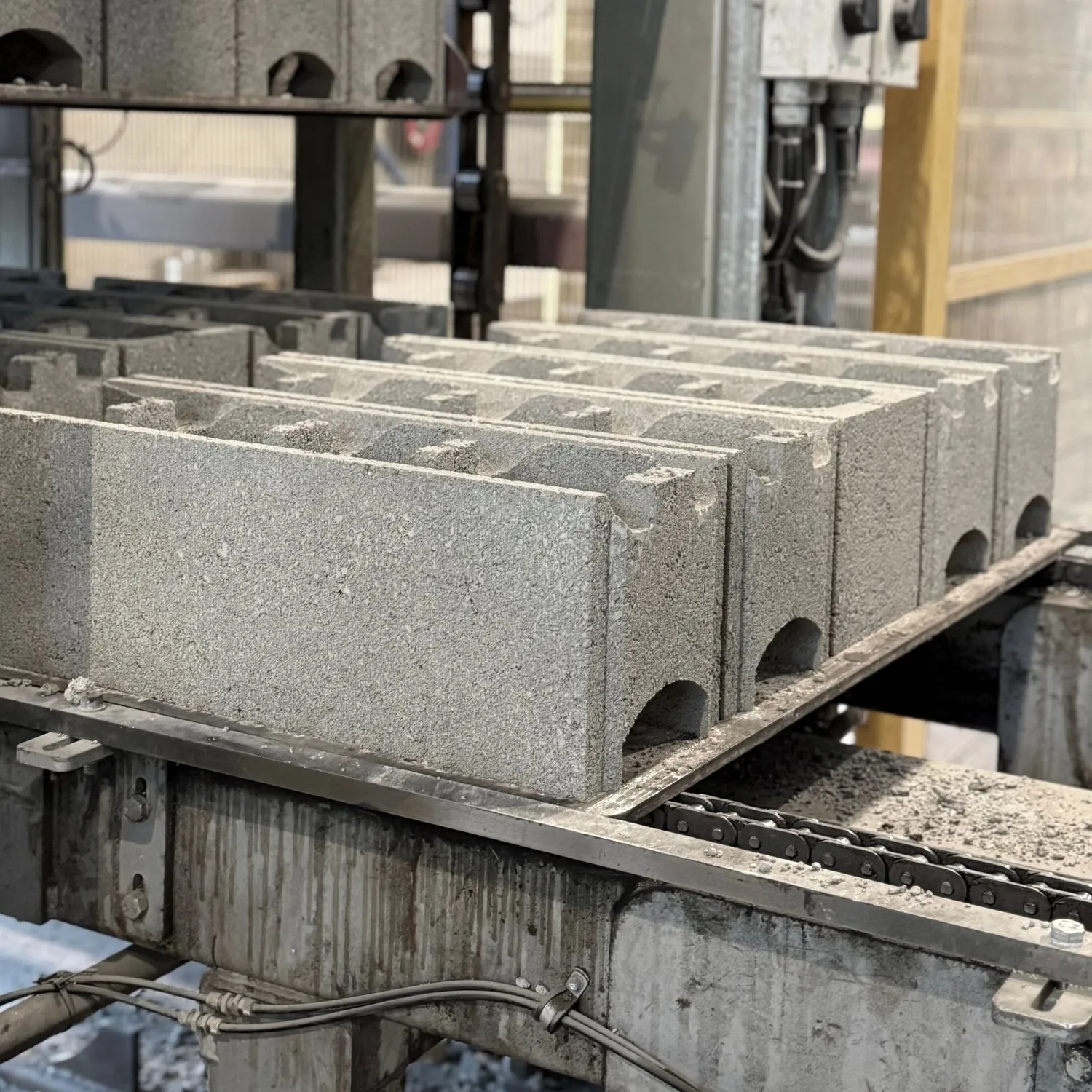 HB-Betonin betoninen Valuharkot tuotantolinjalla