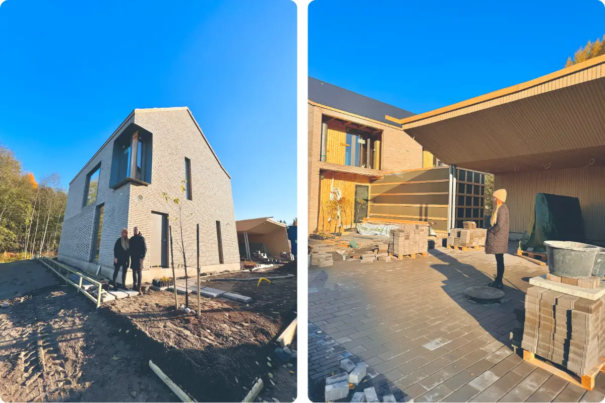 Villa Suojan luonnonläheinen piha Oulun asuntomessuilla HB-Betonin kivillä.