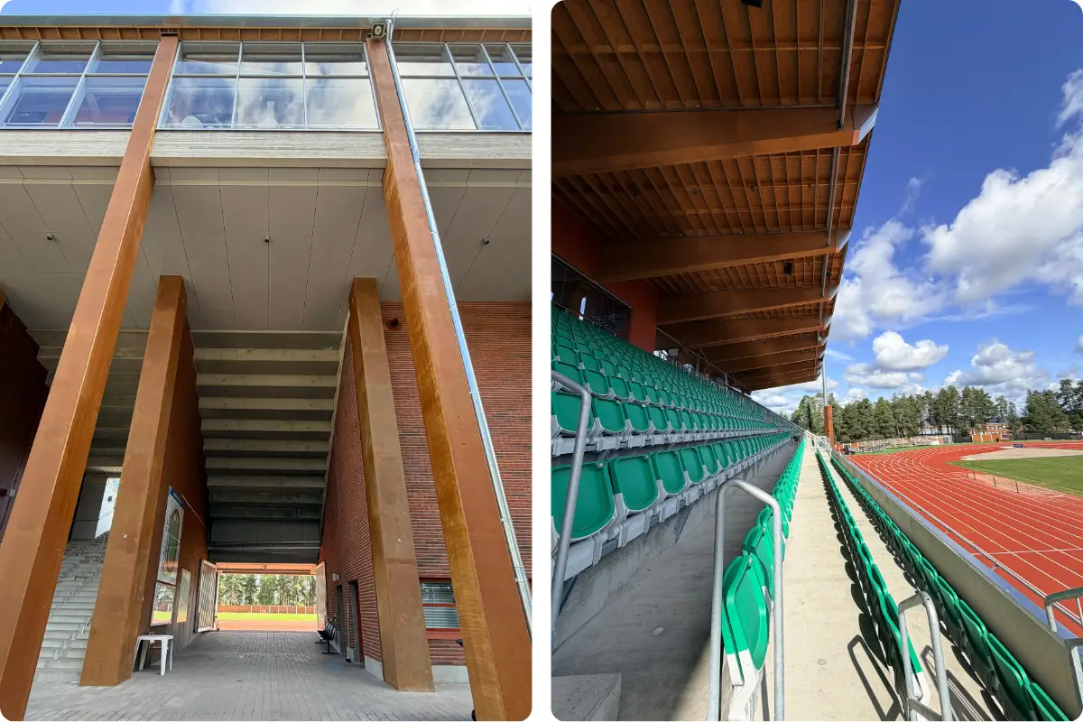 Harjun stadionin katsomo ja yleisurheilukenttä
