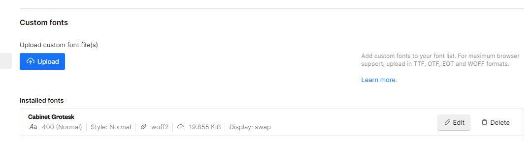 Custom Fonts - Furniture X Webflow Template