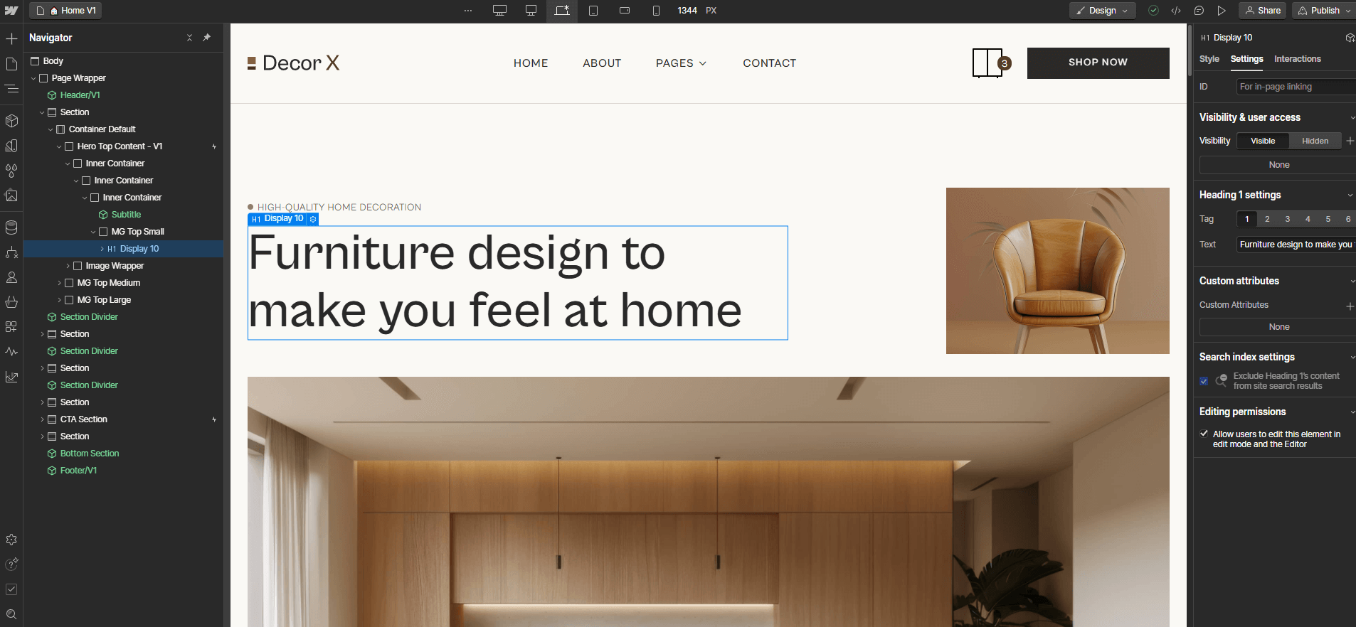 Static Content - Decor X Webflow Template