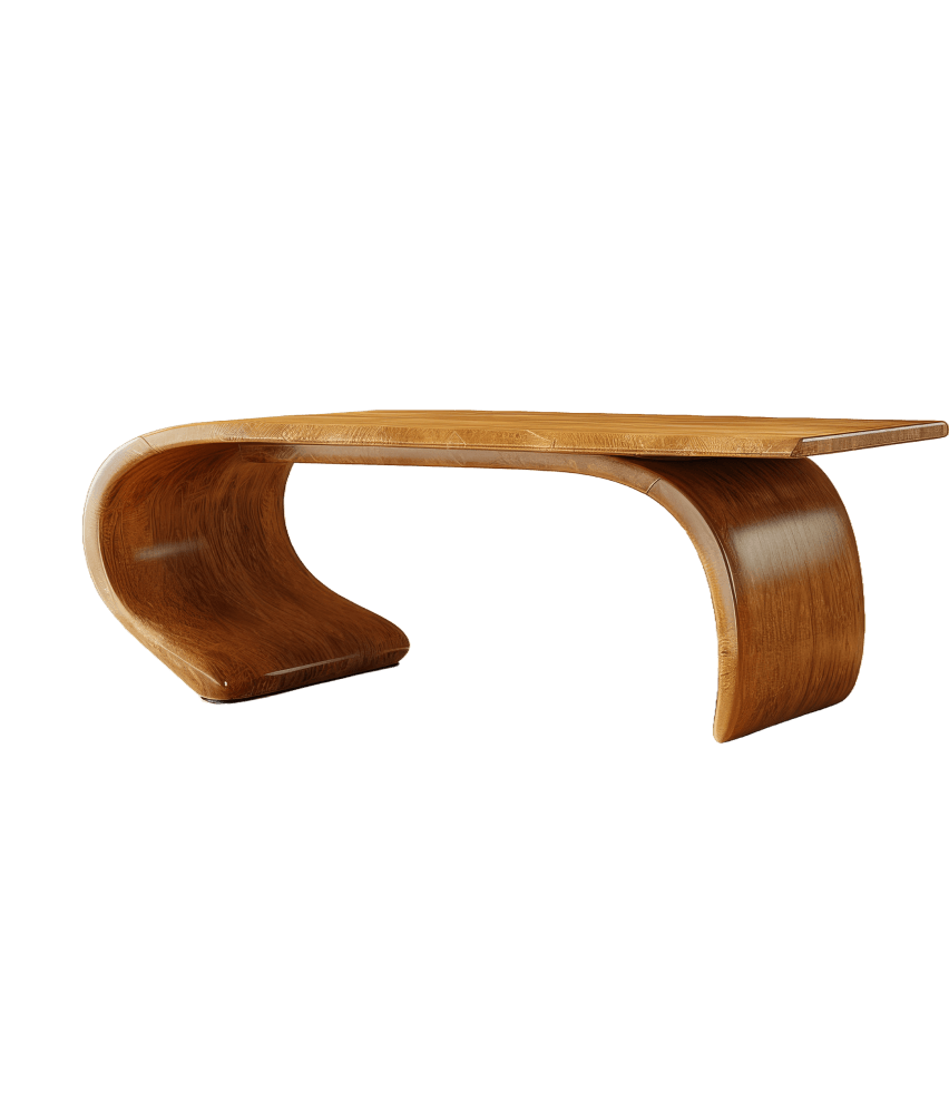Curve Asian Wood Table