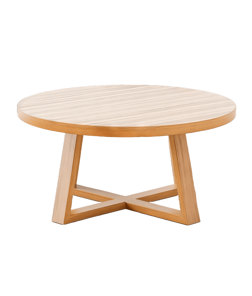 Rounded Wood Table