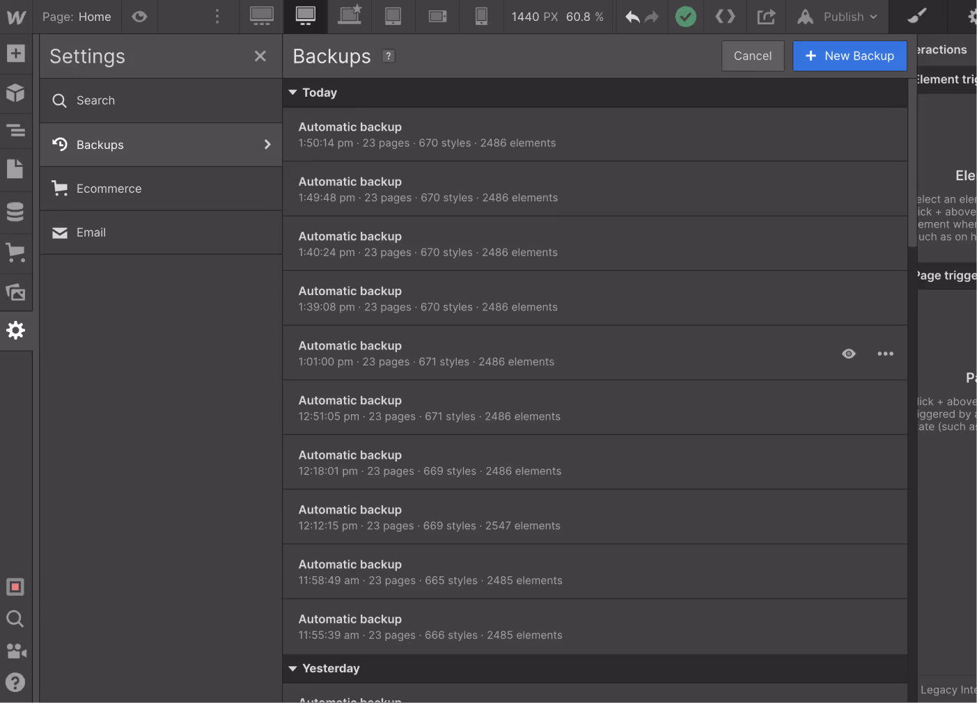 Backups - Landscape X Webflow Template
