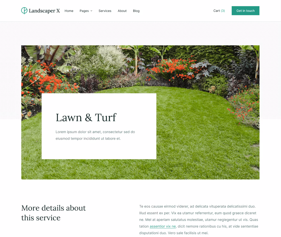 Landscaper X - Service Single page - Landscaper Webflow Template