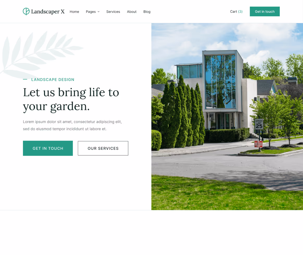 Landscaper X - Home page - Landscaper Webflow Template