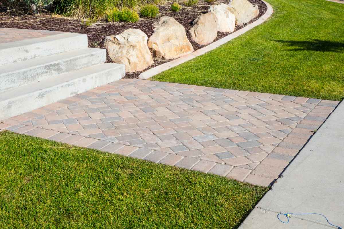 concrete edging close up