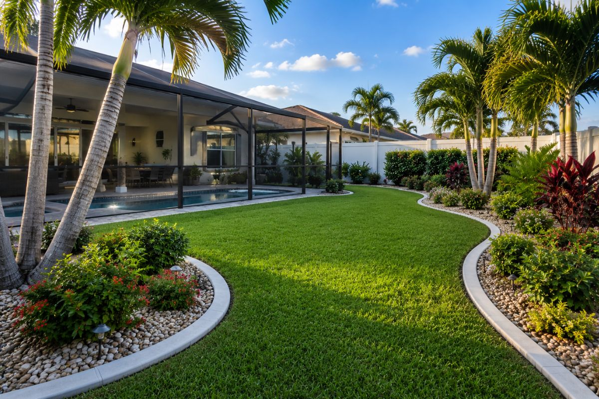 backyard house with curbing edge yard in port charlotte fl