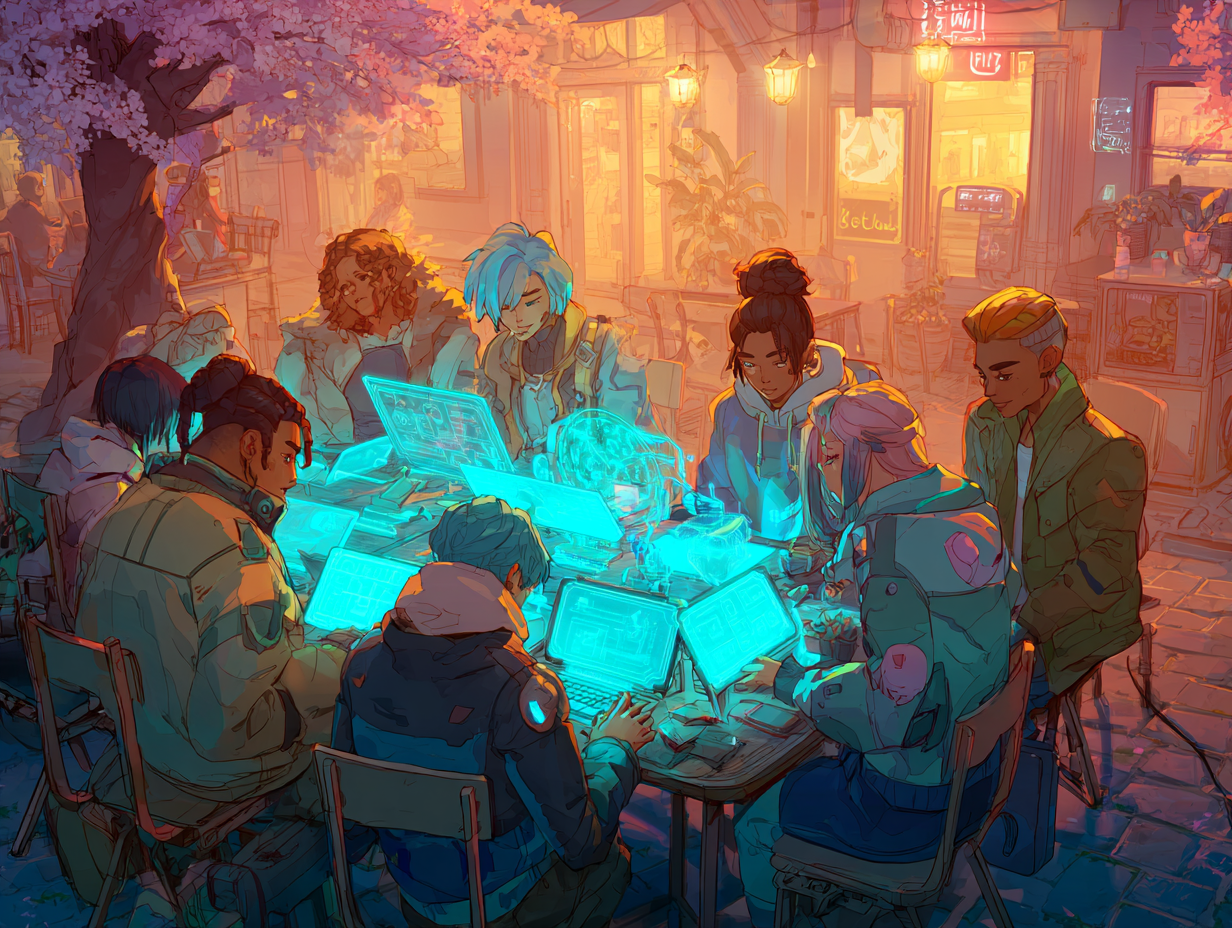 Group of People Collaborating on Web Design