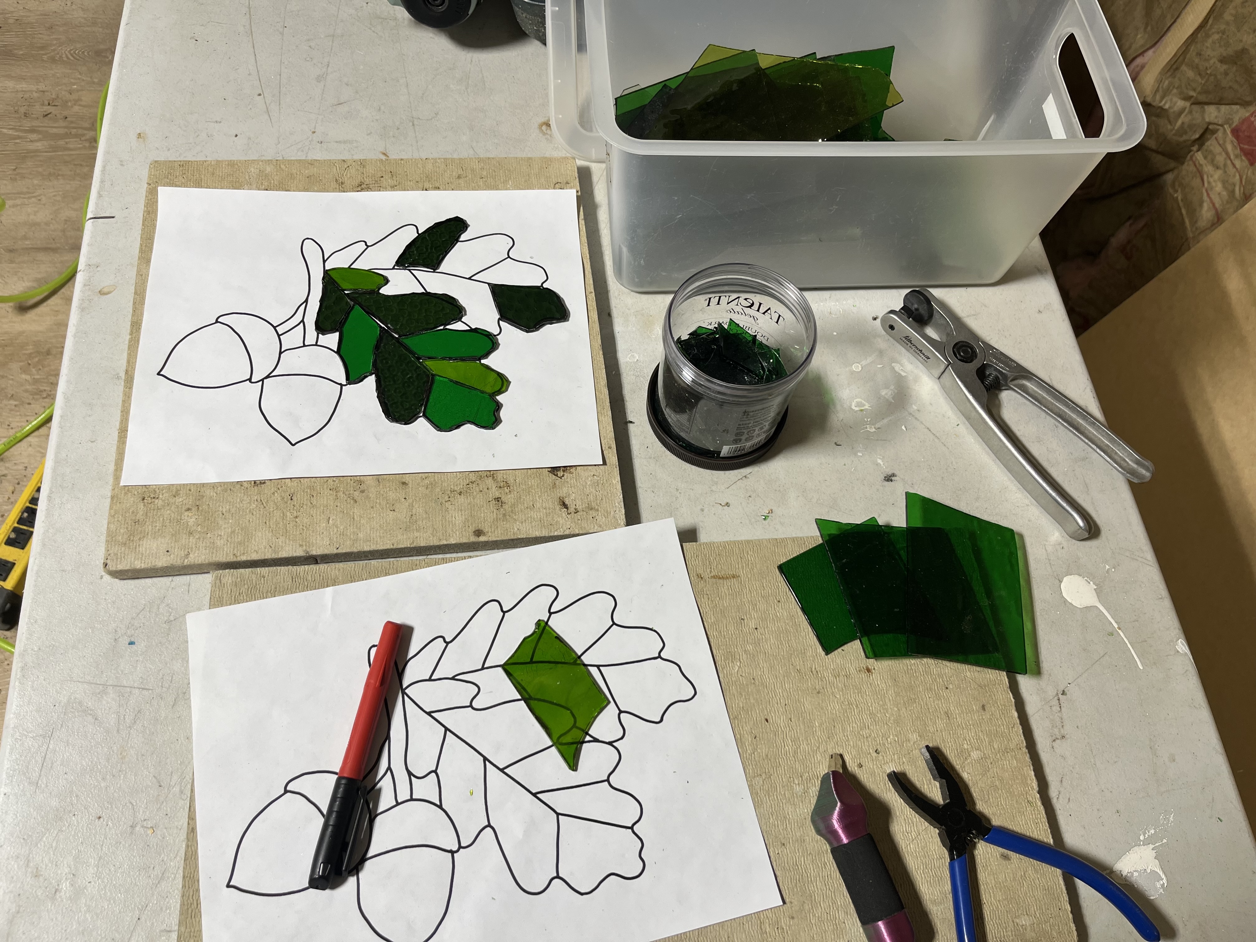 Stained glass artwork created in a Craft Club session