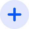 Blue circular button with a white plus sign in the center.