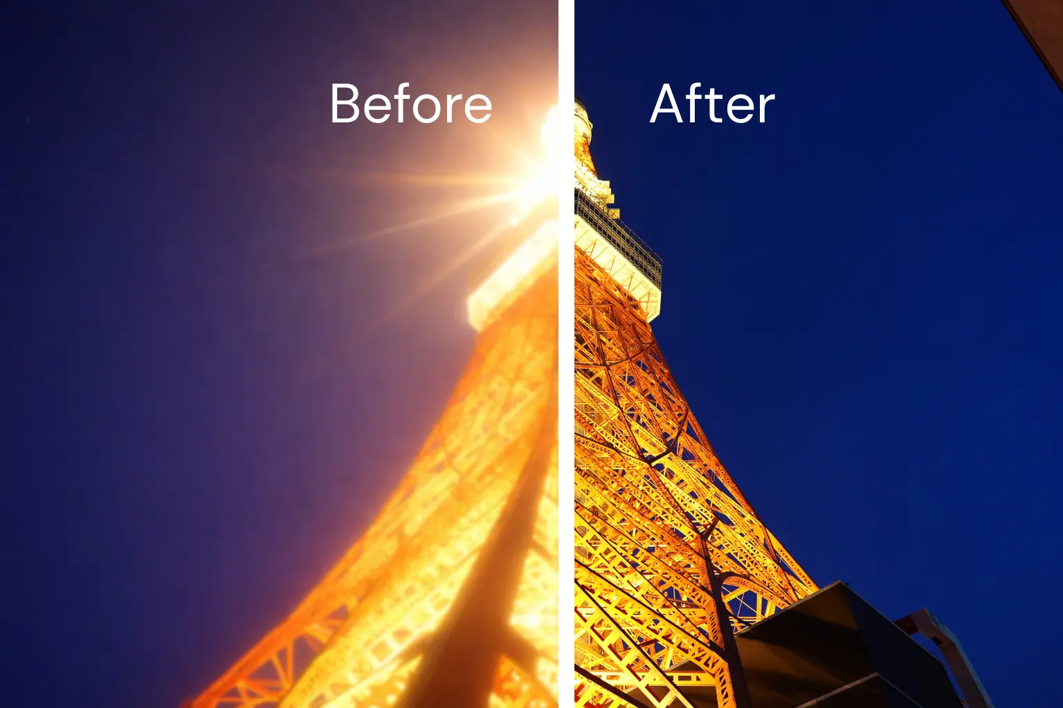 Before and after cataract surgery vision comparison — glare and halos versus clear night vision at Stratus Eye in Suwanee, GA