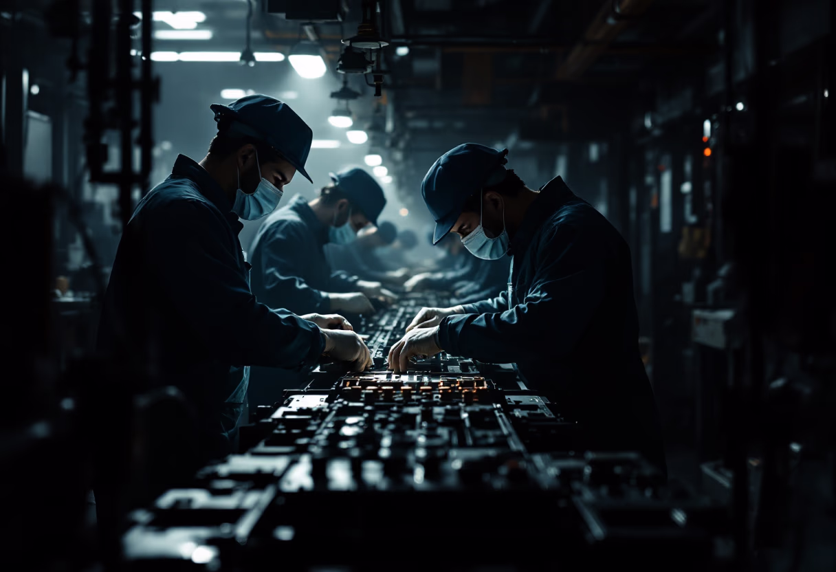 image of production line with workers