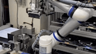 A robotic arm automated sorting the dimm cards.