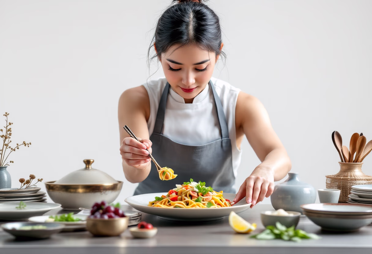 image of a chef in the kitchen (for a chinese restaurant)