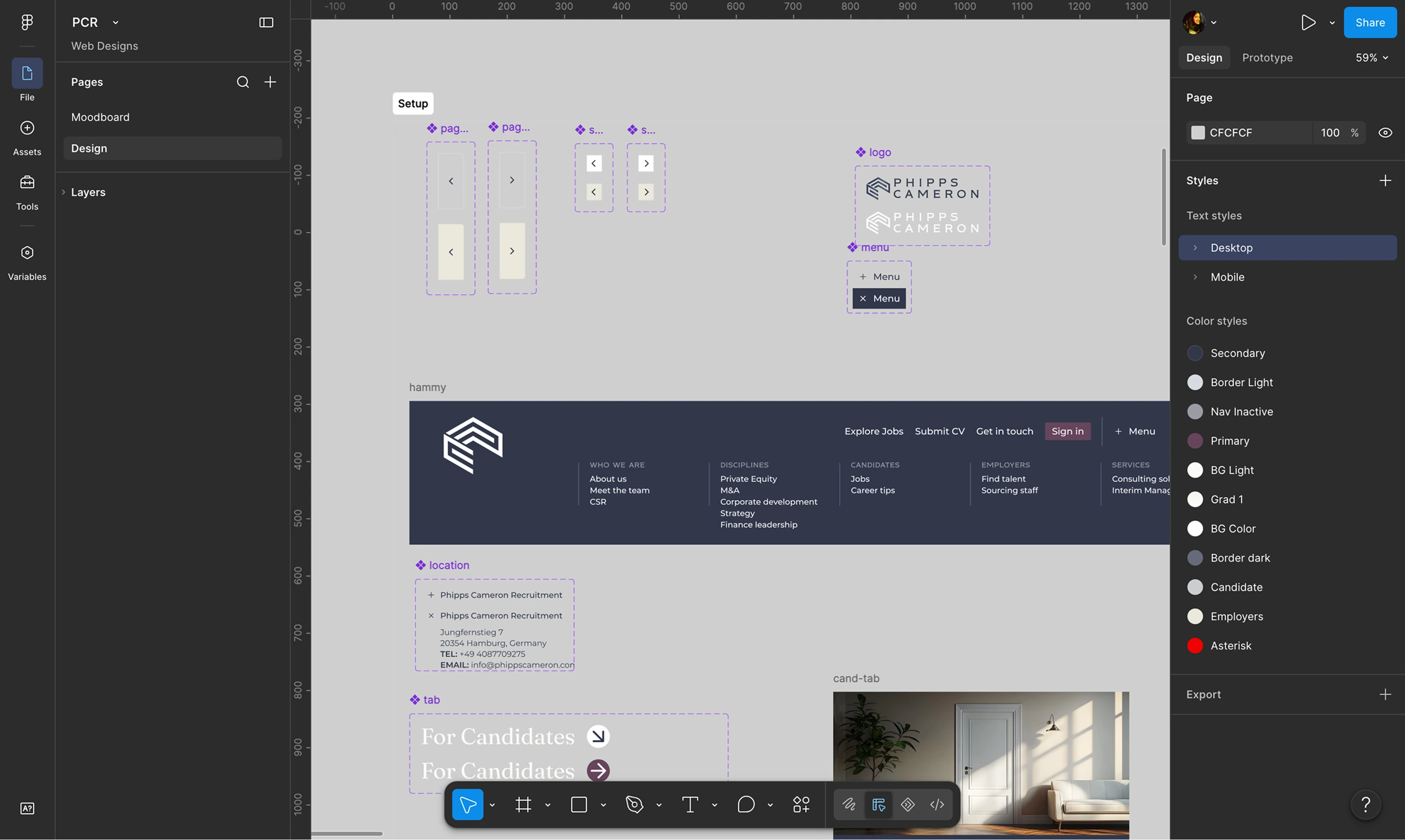 screenshot of prototyping in figma