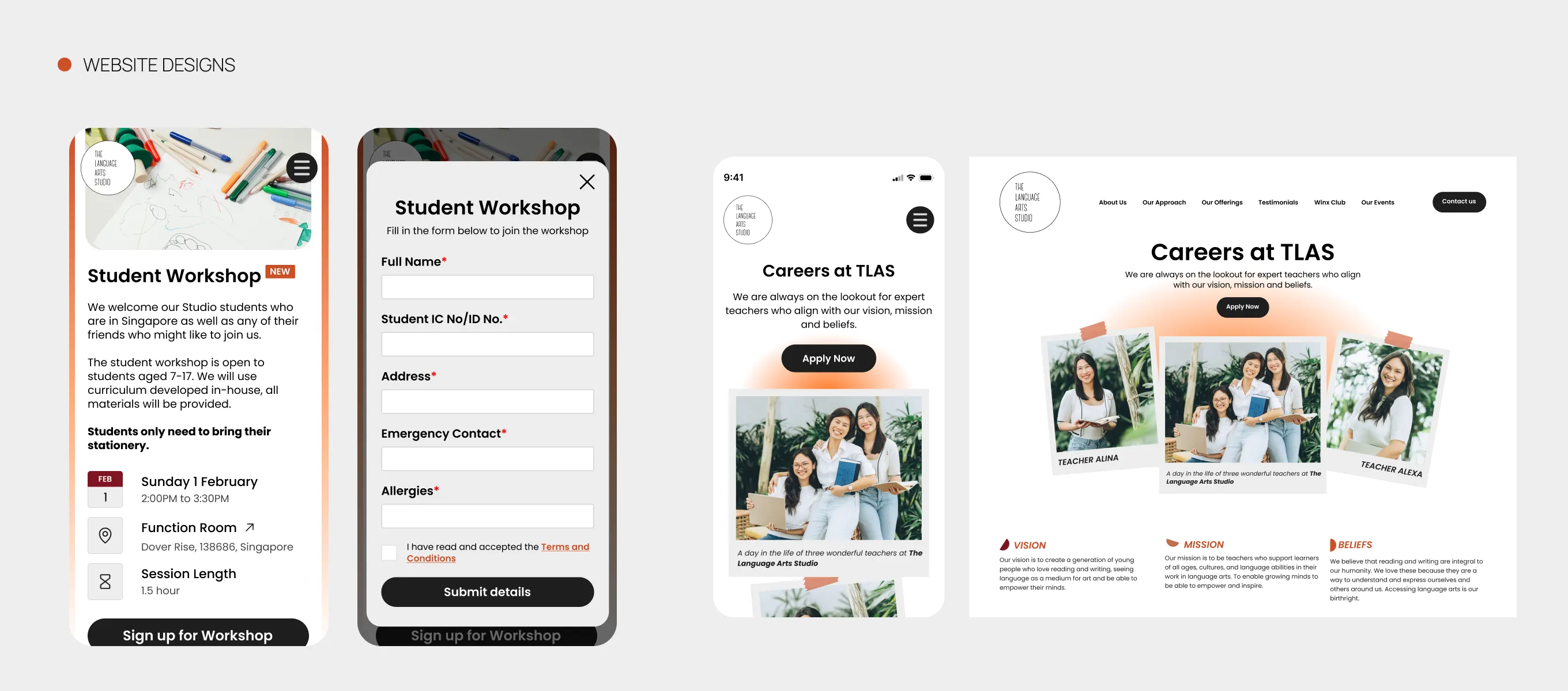 mobile designs for the language arts studio designed by guilty as foxx
